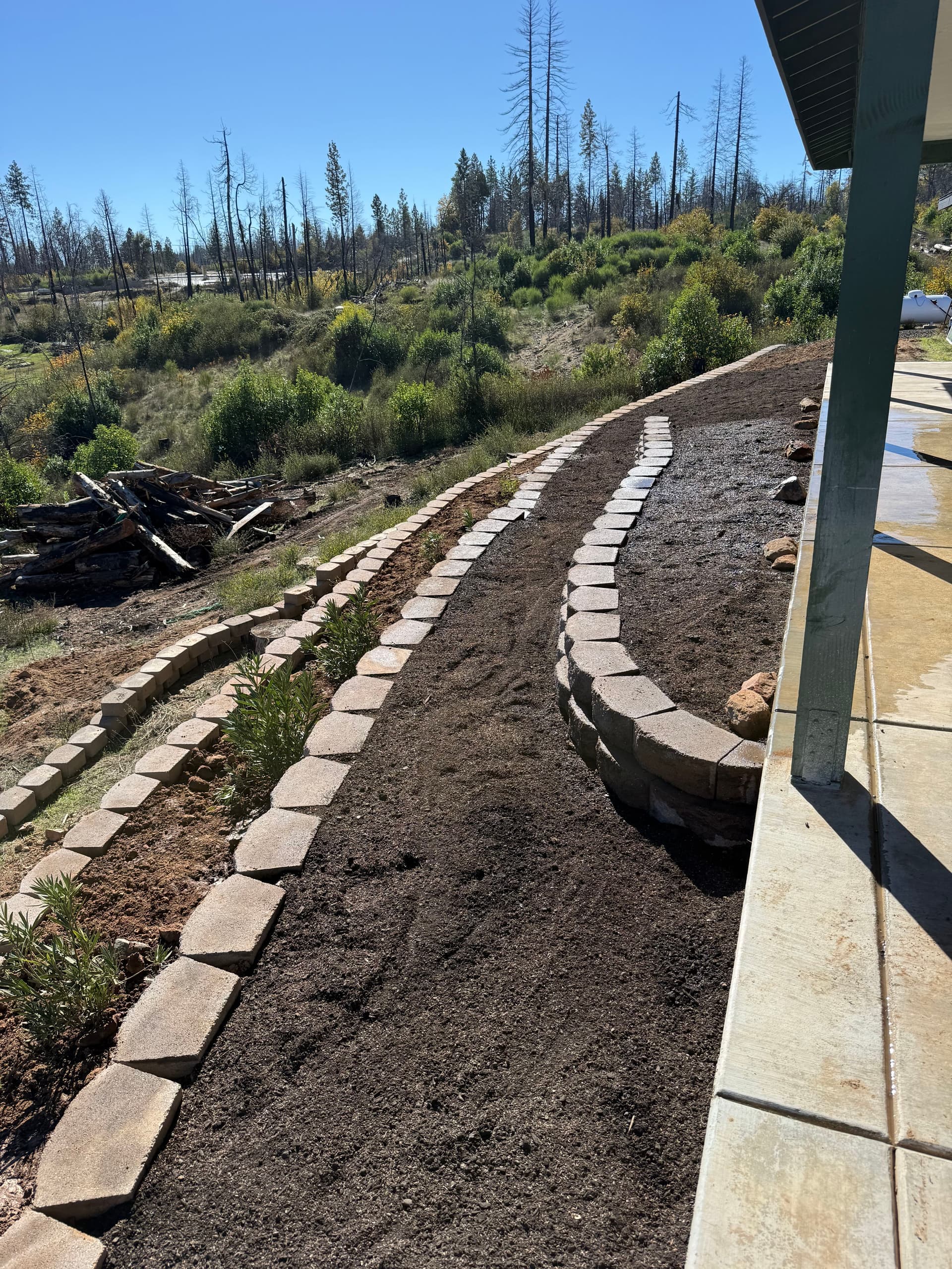 Retaining Wall and Yard Transformation in Berry Creek image